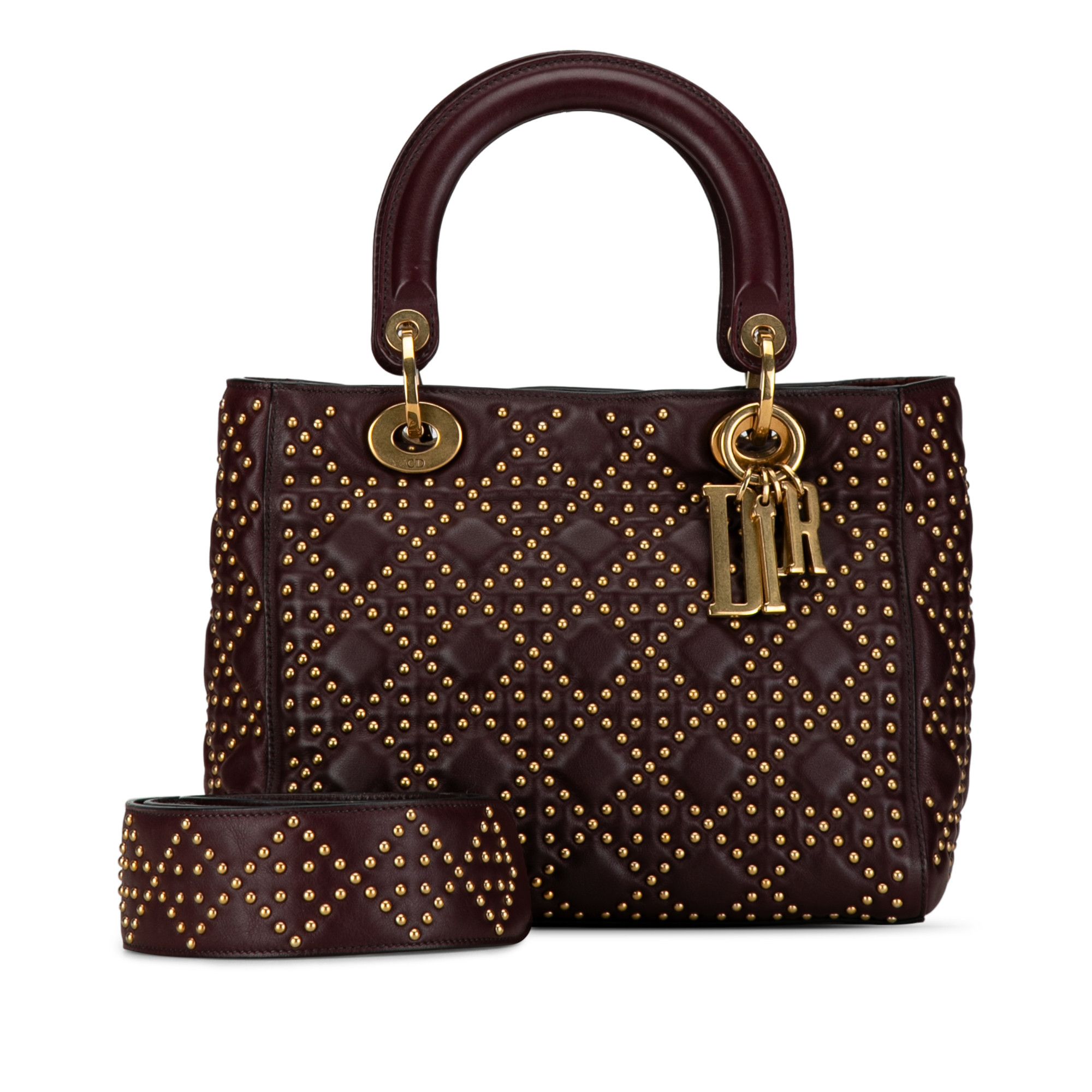 Dior Dior Medium Lambskin Cannage Studded Supple Lady Dior Size ONE SIZE - 10 Thumbnail