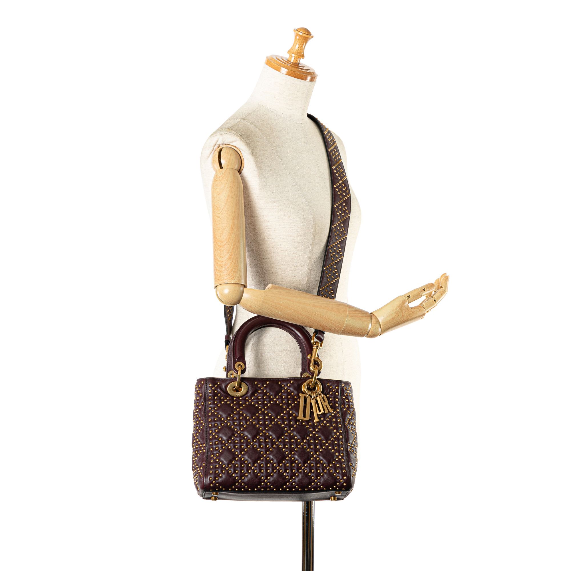 Dior Dior Medium Lambskin Cannage Studded Supple Lady Dior Size ONE SIZE - 9 Thumbnail