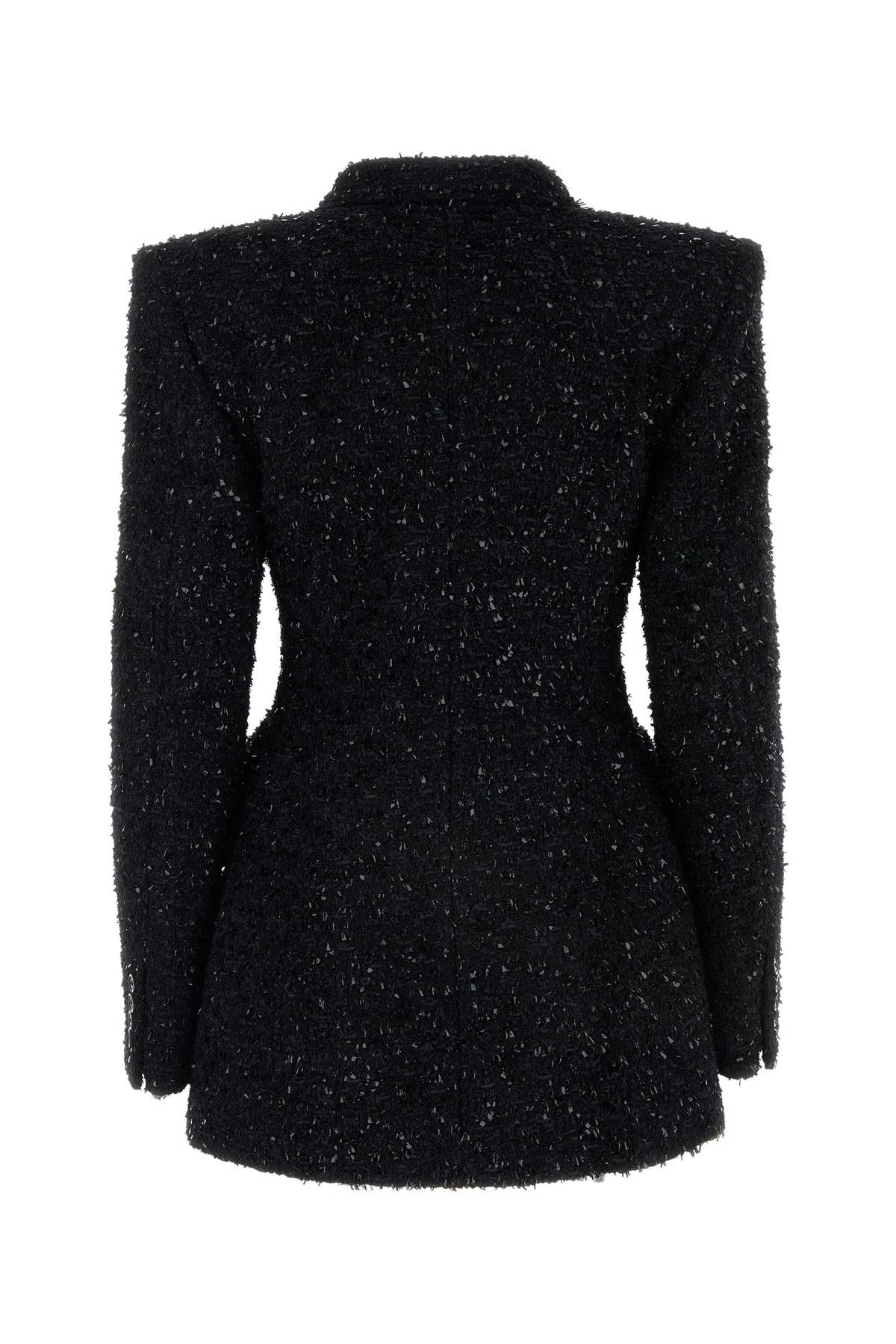 Balenciaga Black Boucle Oversize Hourglass Blazer Size S / US 4 / IT 40 - 2 Thumbnail