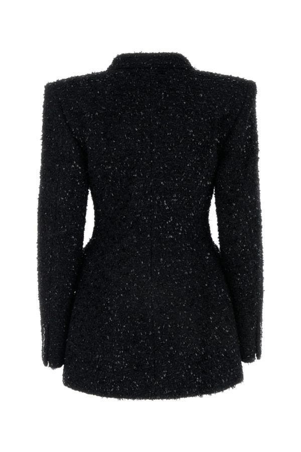 Balenciaga Black Boucle Oversize Hourglass Blazer Size S / US 4 / IT 40 - 4 Thumbnail