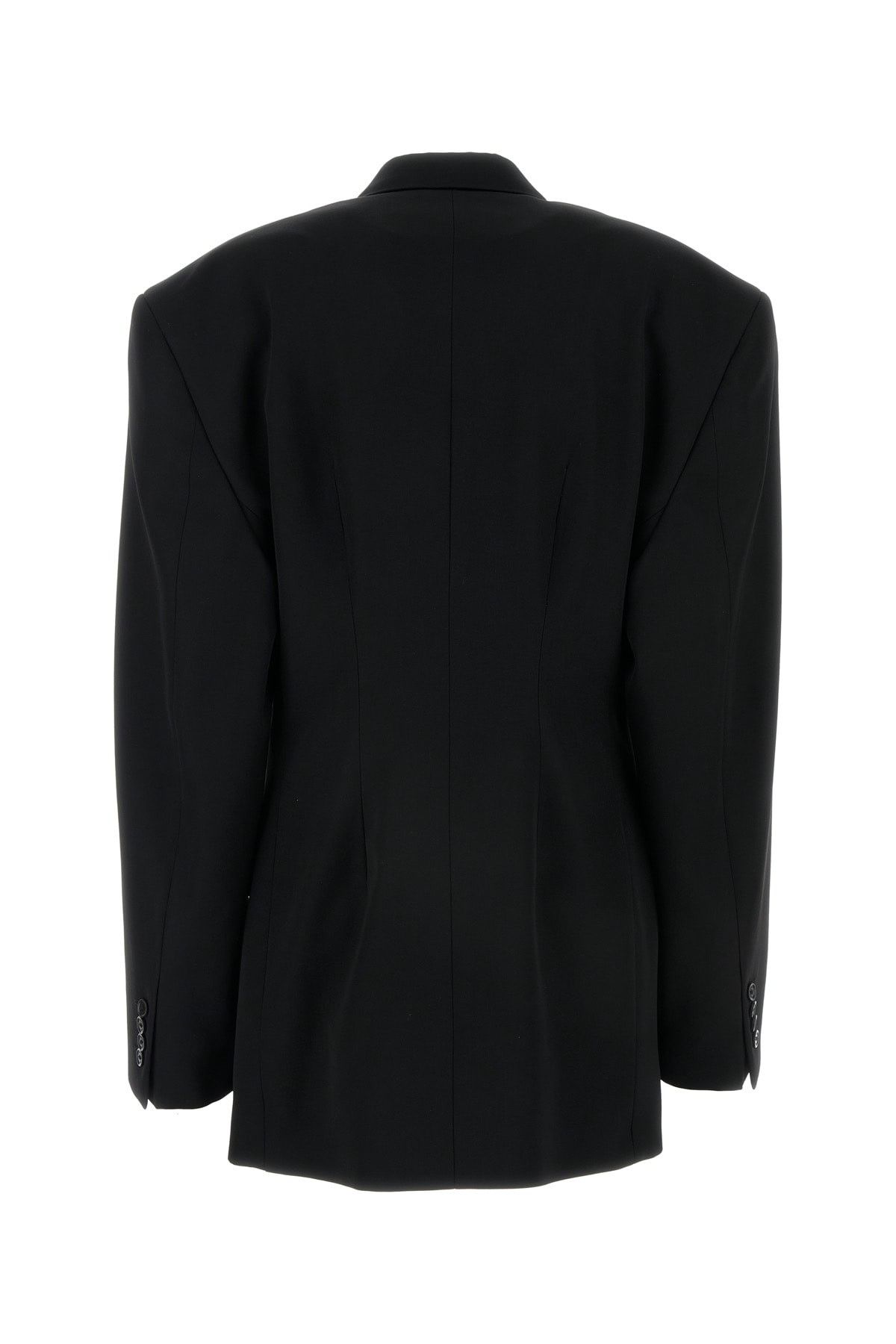 Balenciaga Black Barathea Oversize Cinched Blazer Size S / US 4 / IT 40 - 2 Thumbnail