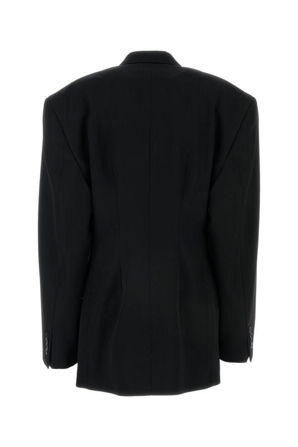 Balenciaga Black Barathea Oversize Cinched Blazer Size M / US 6-8 / IT 42-44 - 4 Thumbnail