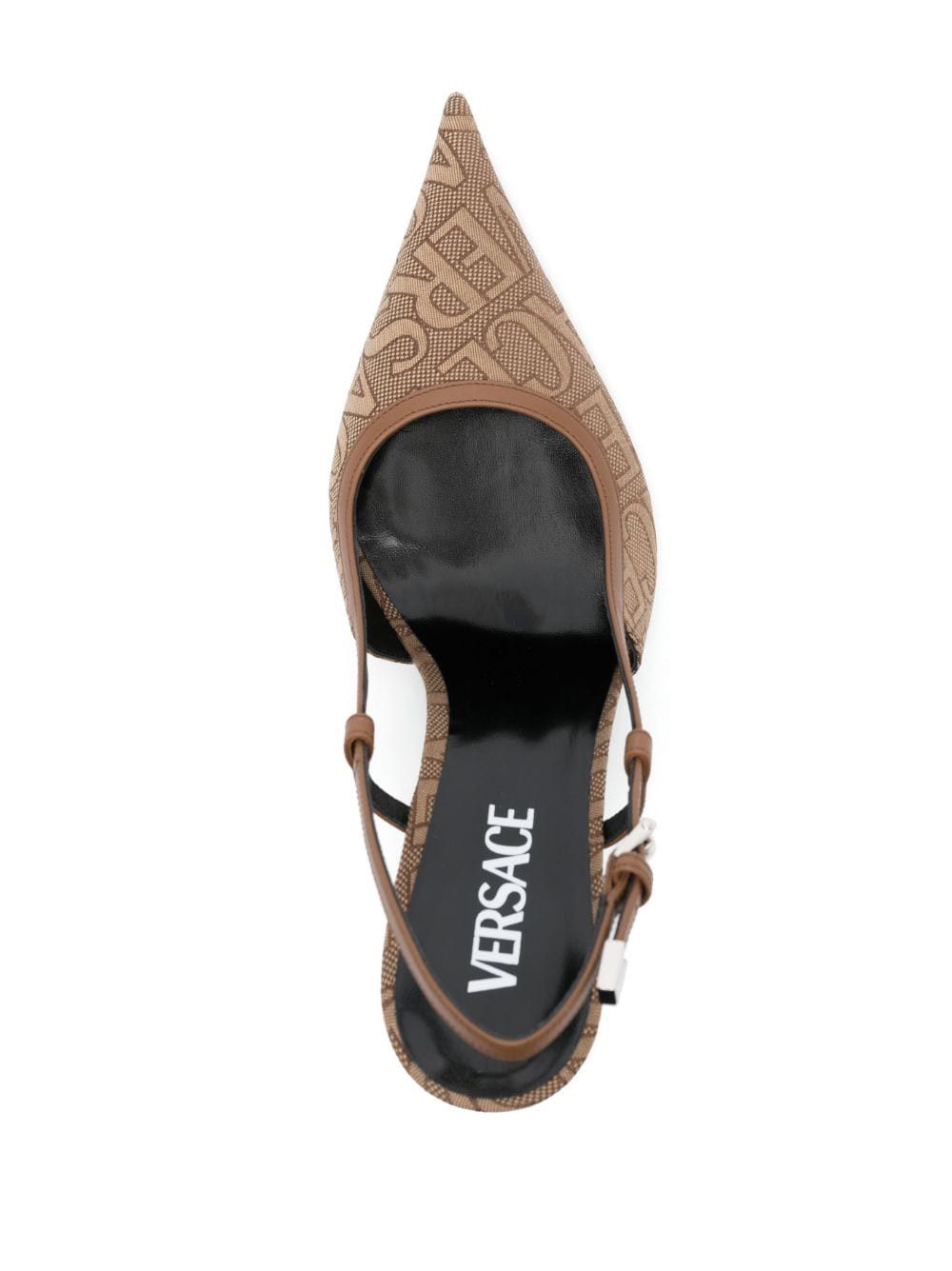 Versace Slingback Leather Pump in brown Size US 9.5 / IT 39.5 - 3 Thumbnail