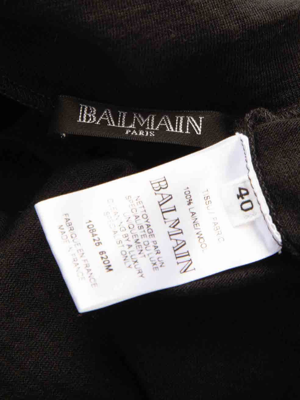 Balmain Black Button Detail Turtleneck Jumper Size M / US 6-8 / IT 42-44 - 4 Thumbnail