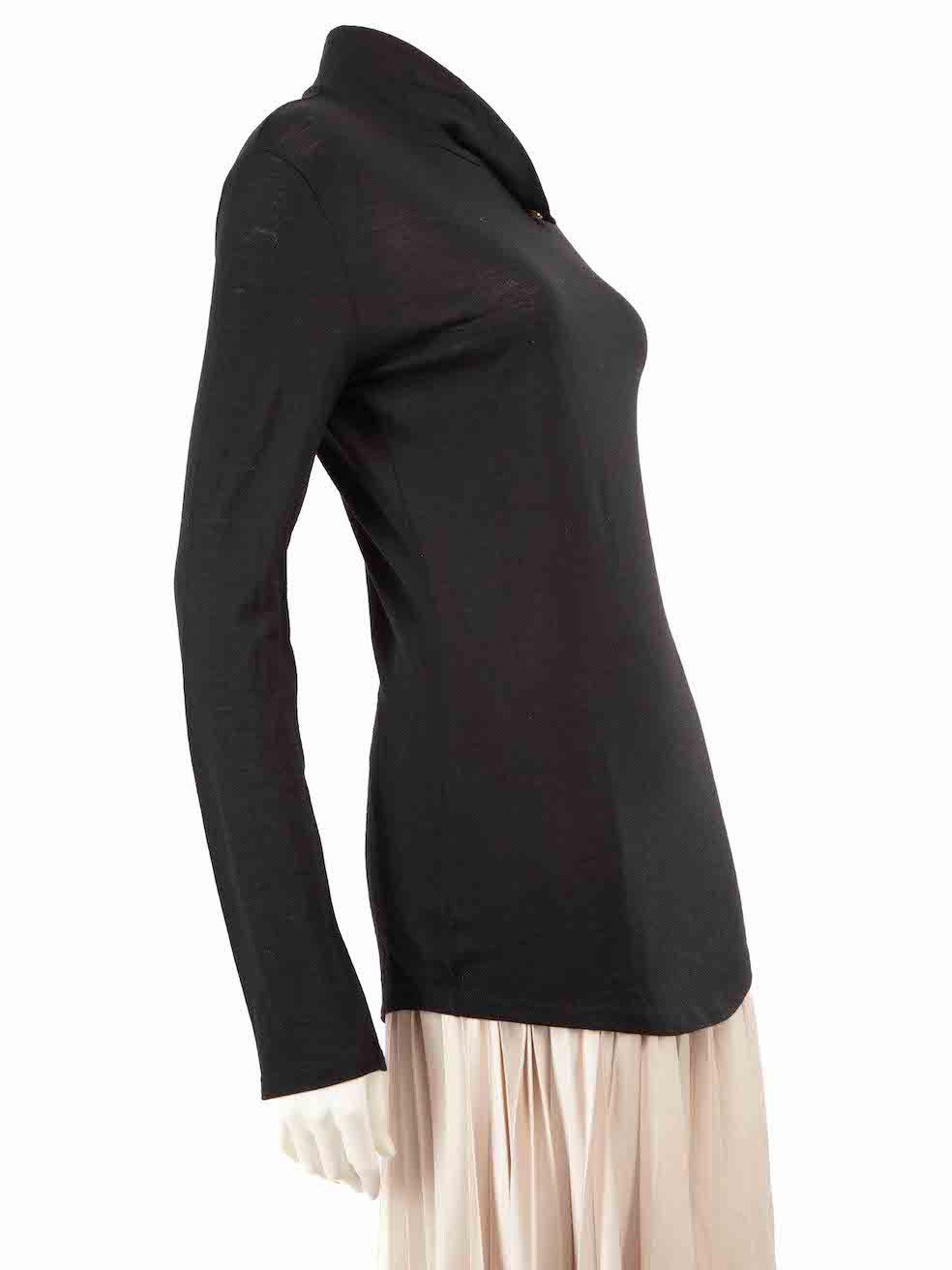 Balmain Black Button Detail Turtleneck Jumper Size M / US 6-8 / IT 42-44 - 2 Thumbnail