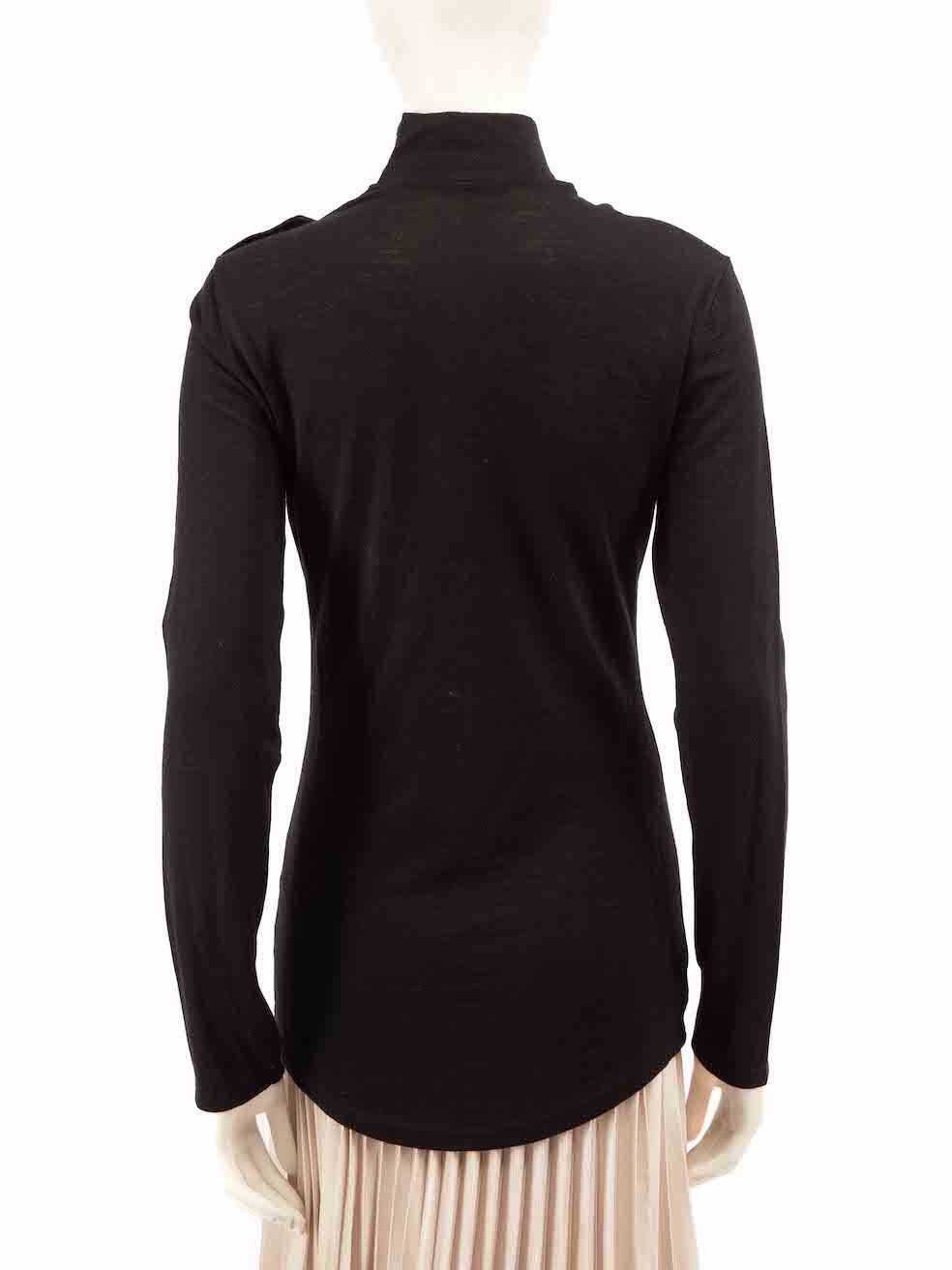 Balmain Black Button Detail Turtleneck Jumper Size M / US 6-8 / IT 42-44 - 3 Thumbnail