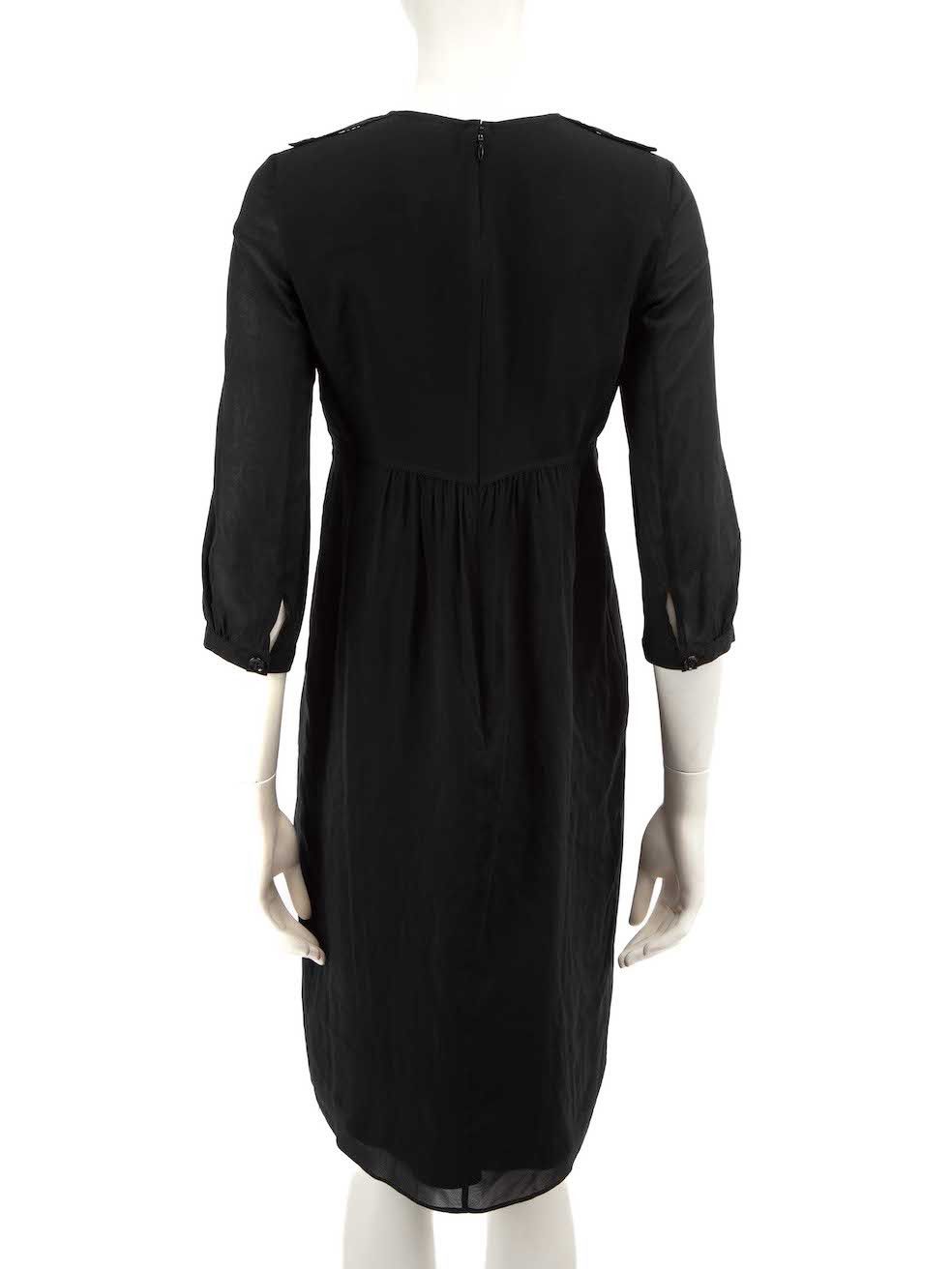 Burberry Black Ruch Detail Panel Dress Size M / US 6-8 / IT 42-44 - 3 Thumbnail