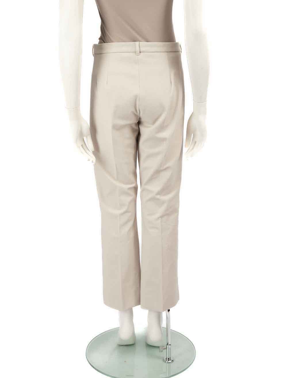 Max Mara S' Max Mara Beige Slim Fit Trousers Size 34" / US 12 / IT 48 - 3 Thumbnail