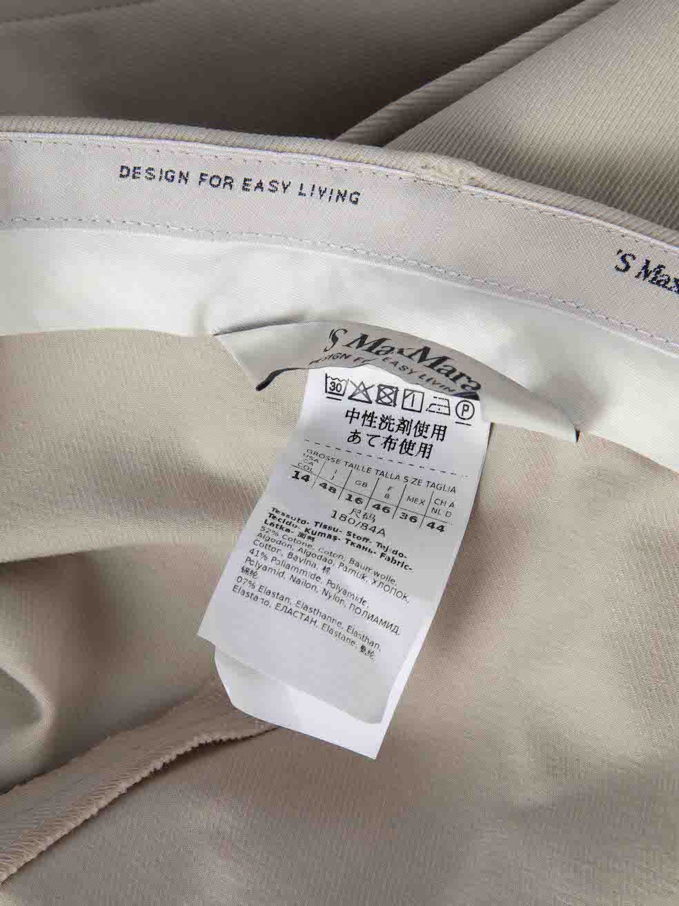 Max Mara S' Max Mara Beige Slim Fit Trousers Size 34" / US 12 / IT 48 - 4 Thumbnail