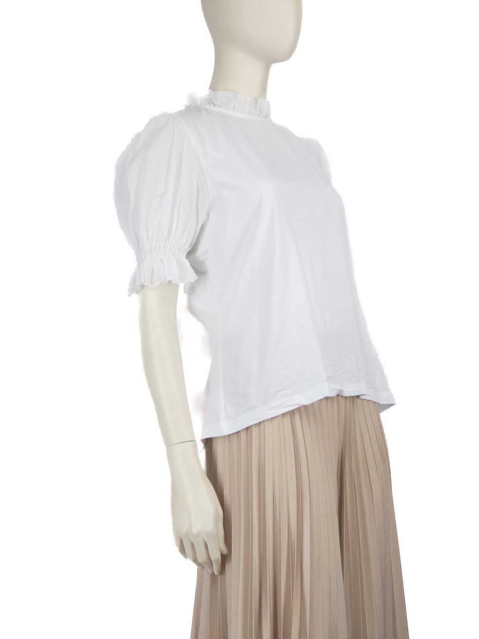 ME+EM White Lace Trim T-Shirt Size S / US 4 / IT 40 - 2 Thumbnail
