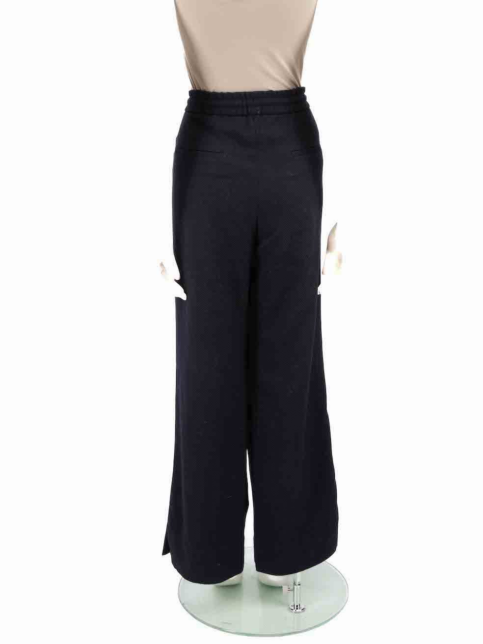 ME+EM Navy Wide Fit Side Tape Trousers Size 34" / US 12 / IT 48 - 3 Thumbnail
