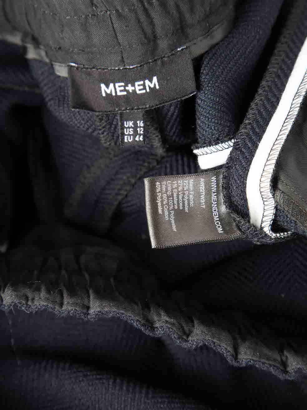 ME+EM Navy Wide Fit Side Tape Trousers Size 34" / US 12 / IT 48 - 6 Thumbnail