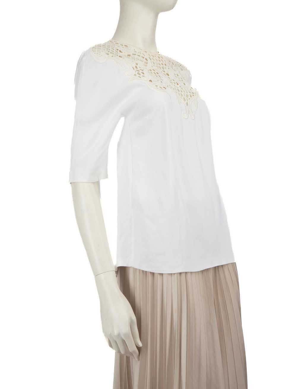 Stella McCartney White Lace Panel Top Size M / US 6-8 / IT 42-44 - 2 Thumbnail