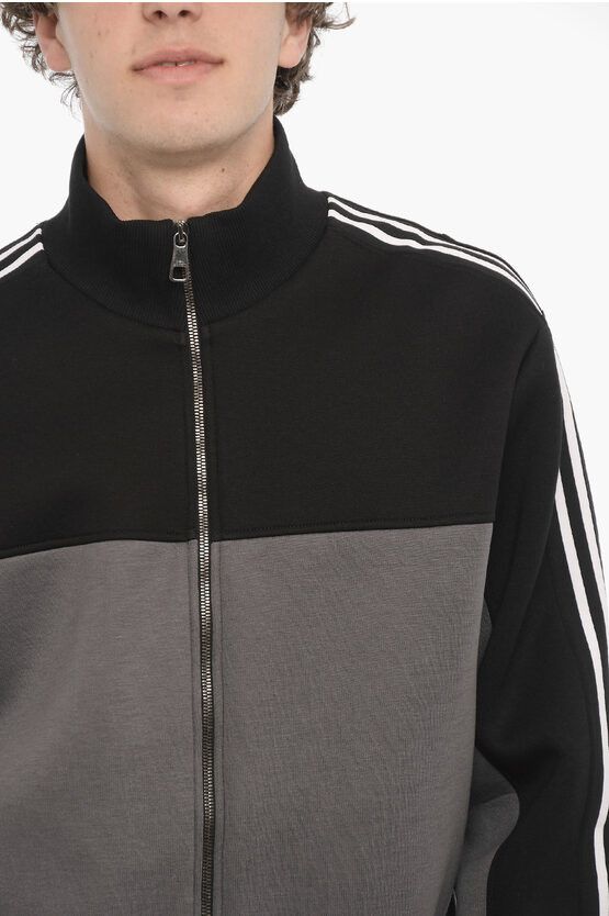 Two-Tone Neoprene Slim Fit Sweatshirt