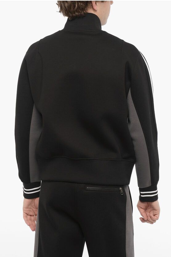 Two-Tone Neoprene Slim Fit Sweatshirt