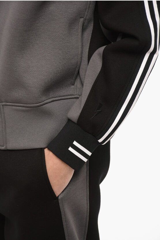 Two-Tone Neoprene Slim Fit Sweatshirt
