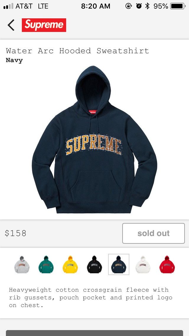 Supreme Water Arc Hoodie | Grailed