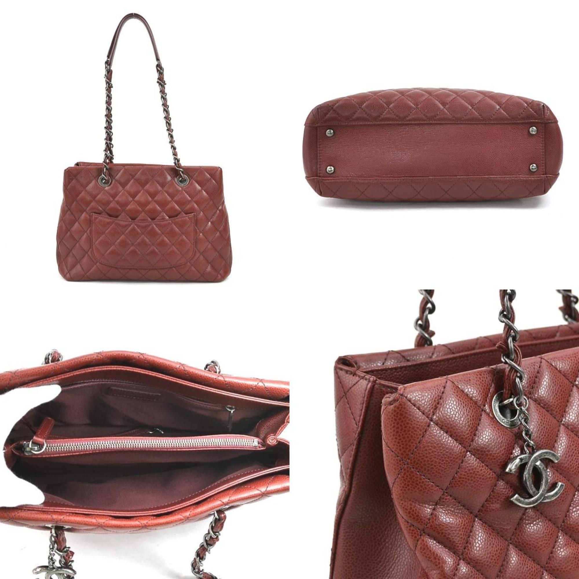 CHANEL Shoulder Bag Matelasse Leather Bordeaux Gunmetal Women's