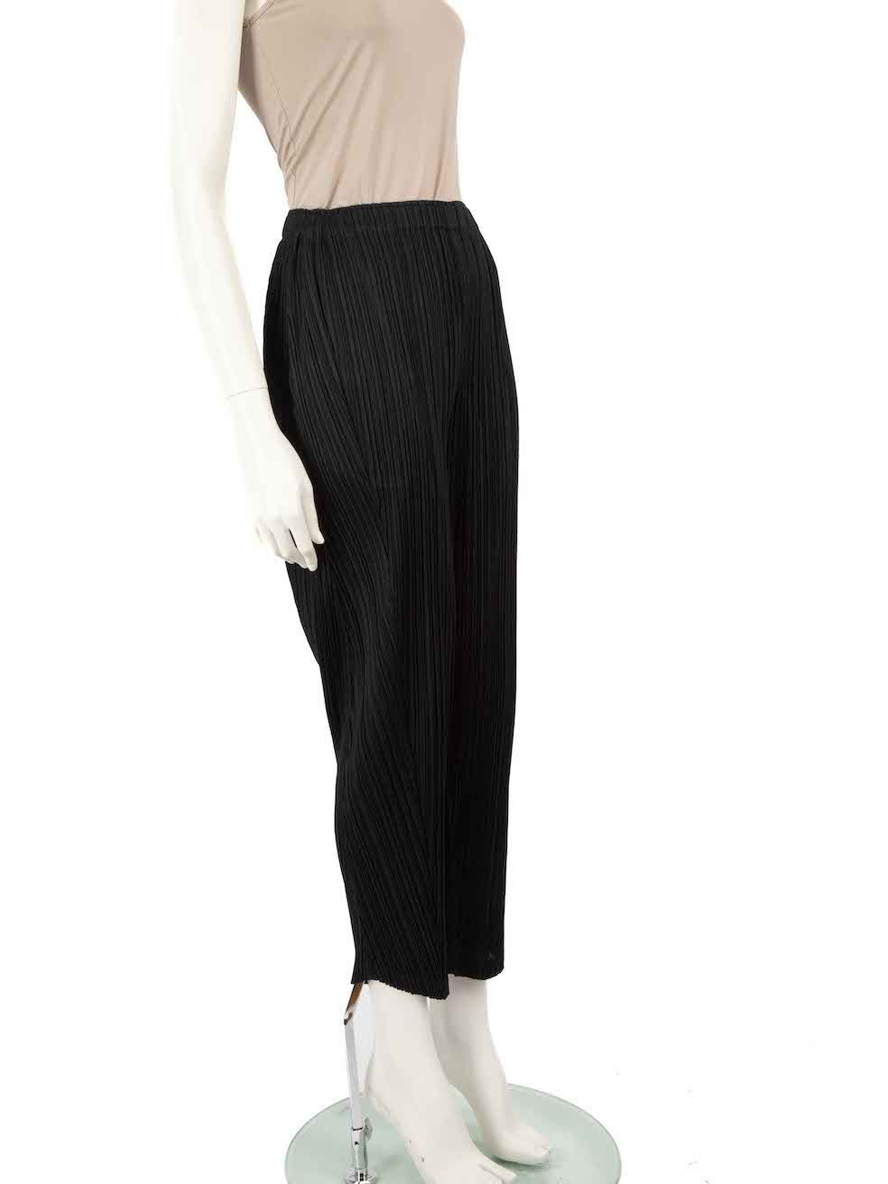 Issey Miyake Black Pleated Trousers Size 32" / US 10 / IT 46 - 2 Thumbnail