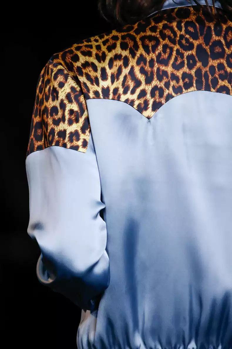 Saint Laurent Paris 16ss leopard print patchwork jacket