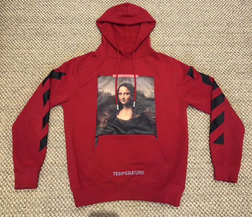 Off white red mona lisa clearance hoodie