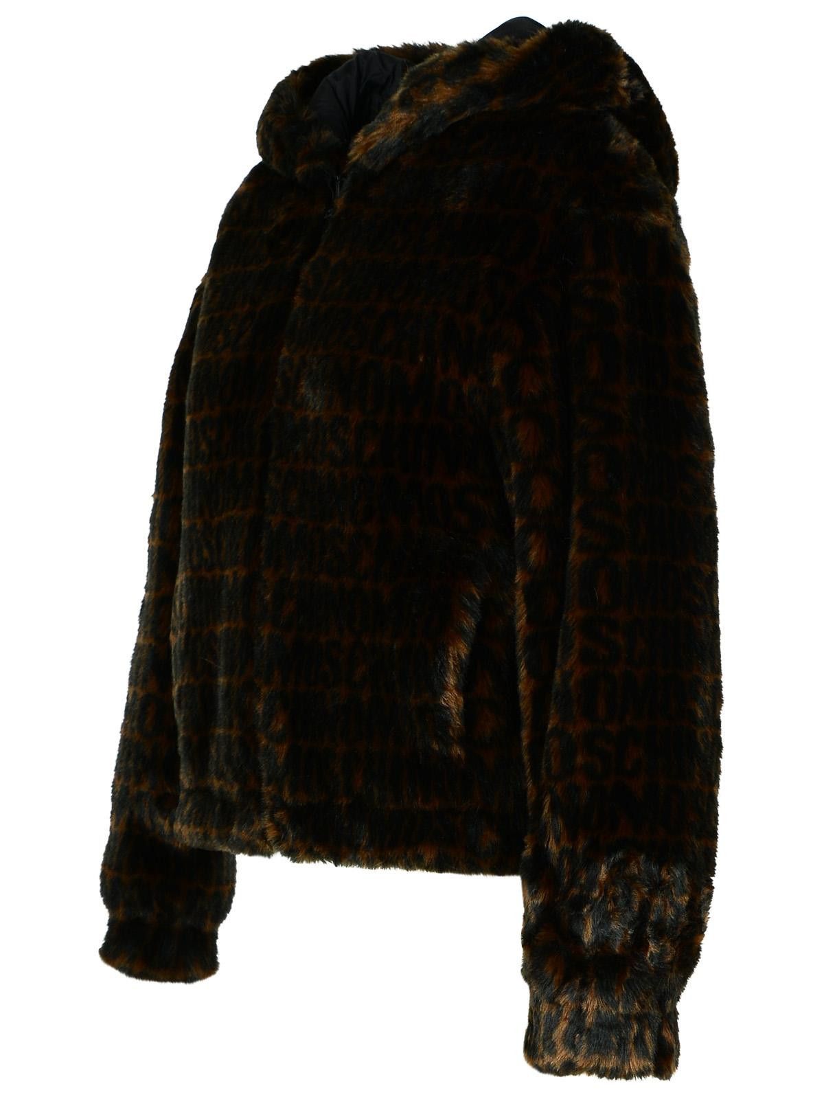 Moschino MOSCHINO LOGO Brown Polyester Blend Coat Size XS / US 0-2 / IT 36-38 - 2 Thumbnail
