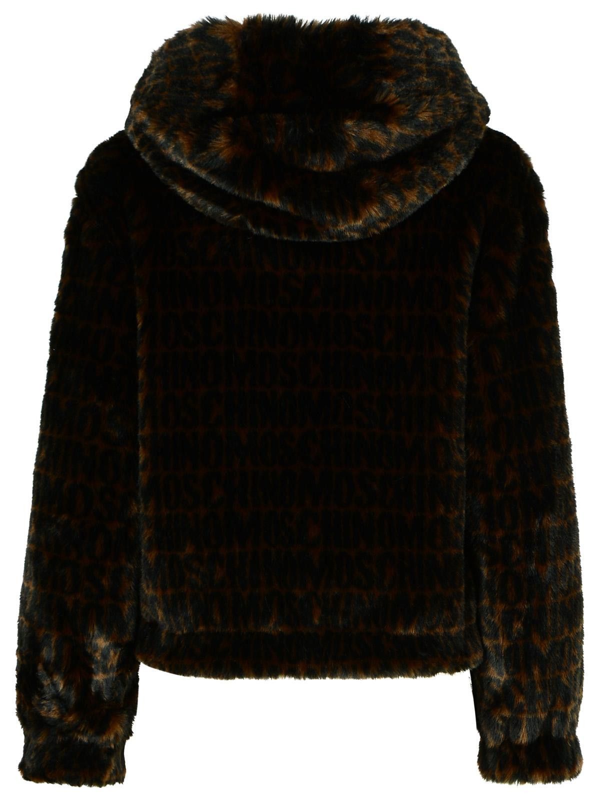 Moschino MOSCHINO LOGO Brown Polyester Blend Coat Size XS / US 0-2 / IT 36-38 - 3 Thumbnail