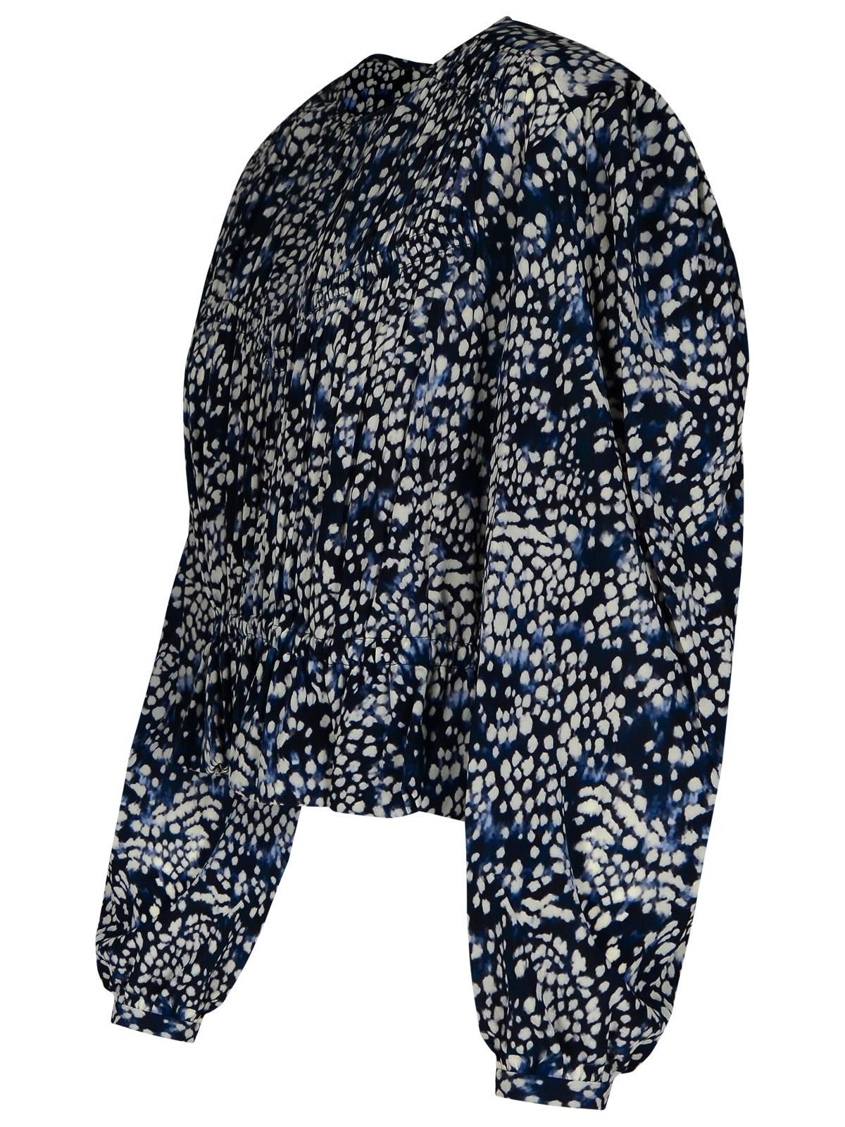 Isabel Marant ISABEL MARANT 'Gelina' Blue Silk Blend Blouse Size M / US 6-8 / IT 42-44 - 2 Thumbnail