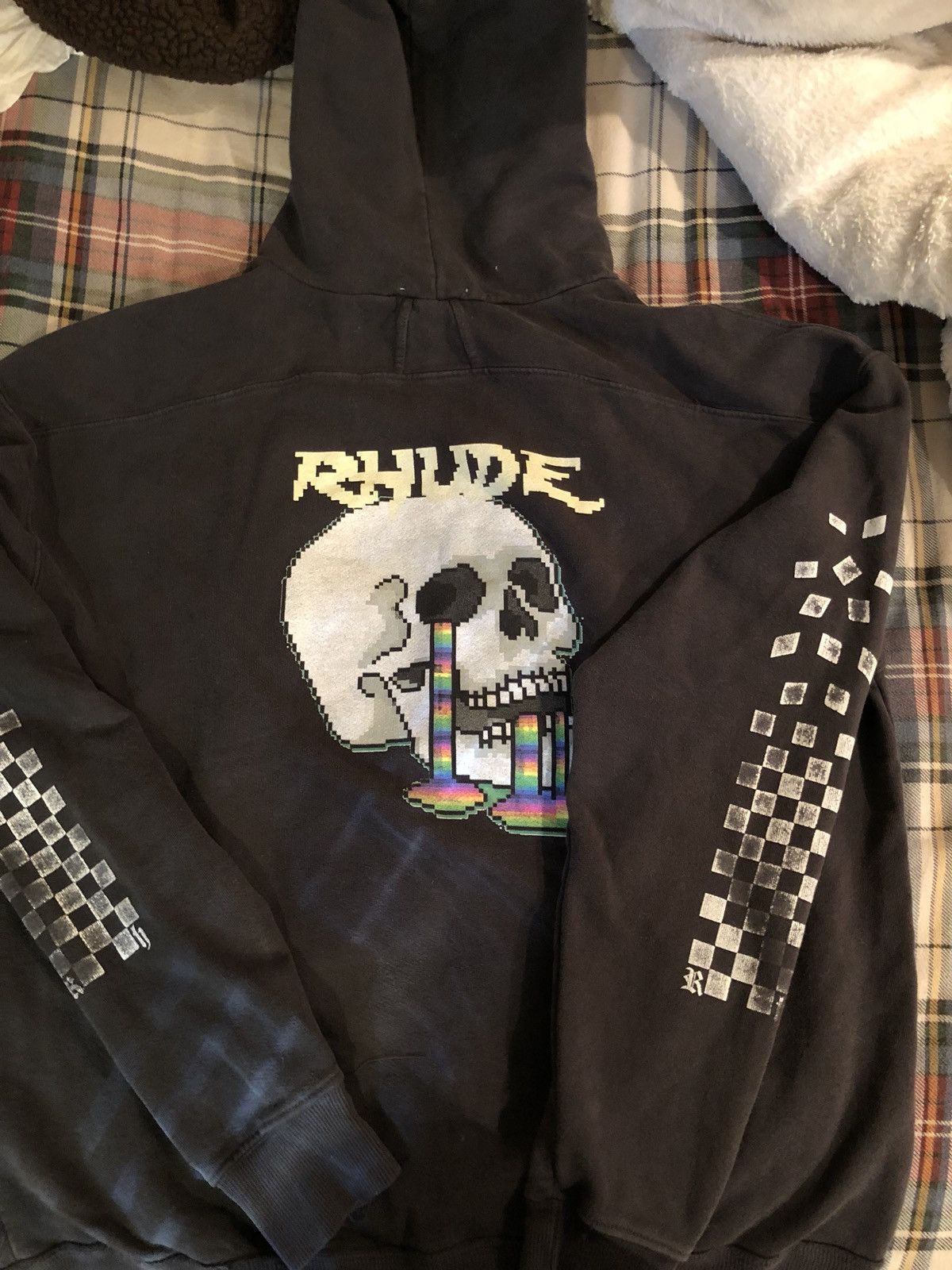 Rhude skull hoodie hot sale