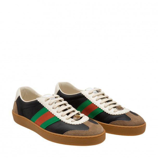 Gucci Leather And Suede Web Sneakers Size US 9 / EU 42 - 2 Thumbnail