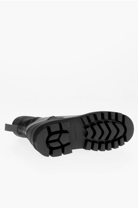 Heron Preston Solid Color Leather and Fabric Combat Boots with Commando So Size US 9 / EU 42 - 5 Thumbnail