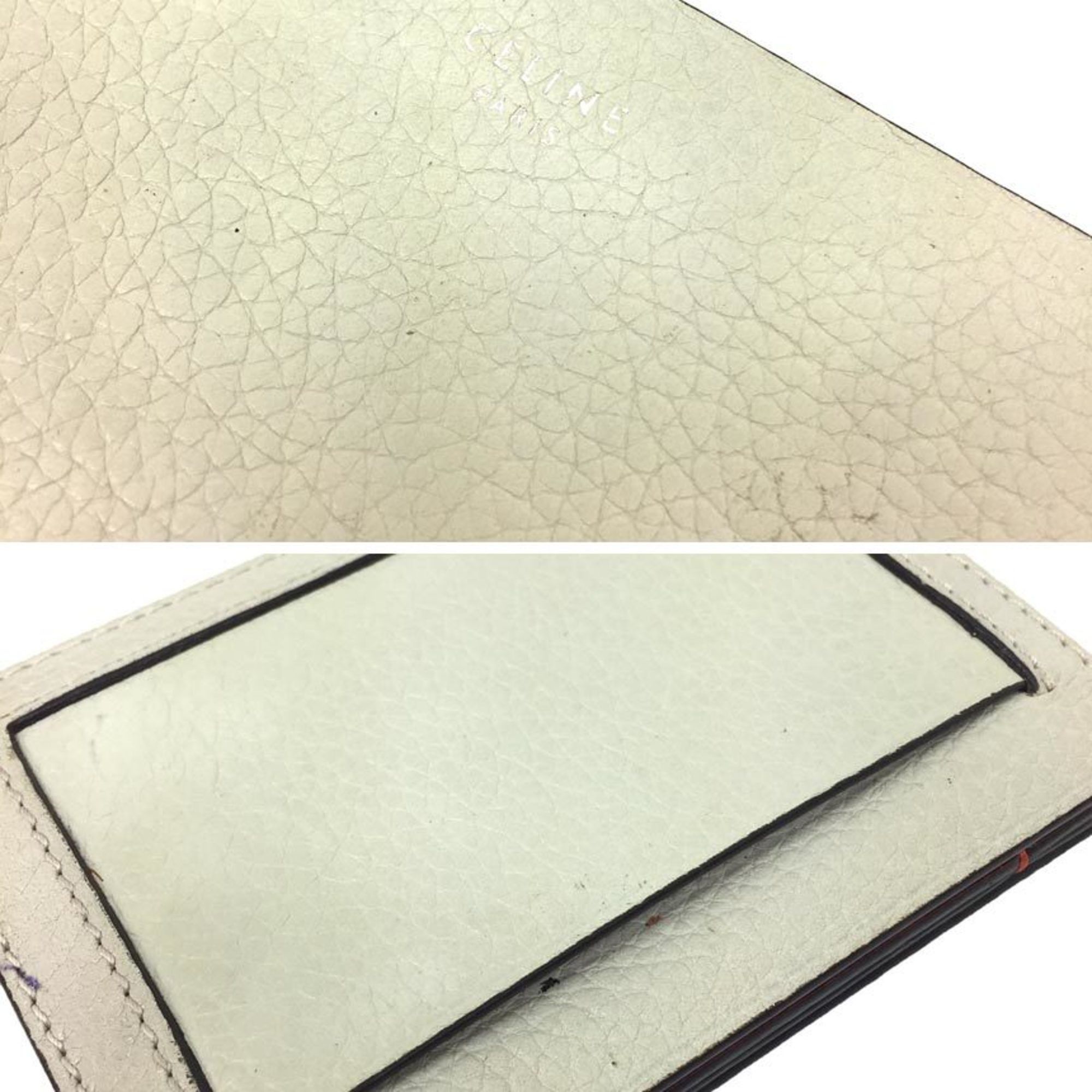 Celine CELINE Card Case Leather Light Gray Wallet aq9975 10013896 Size ONE SIZE - 3 Thumbnail
