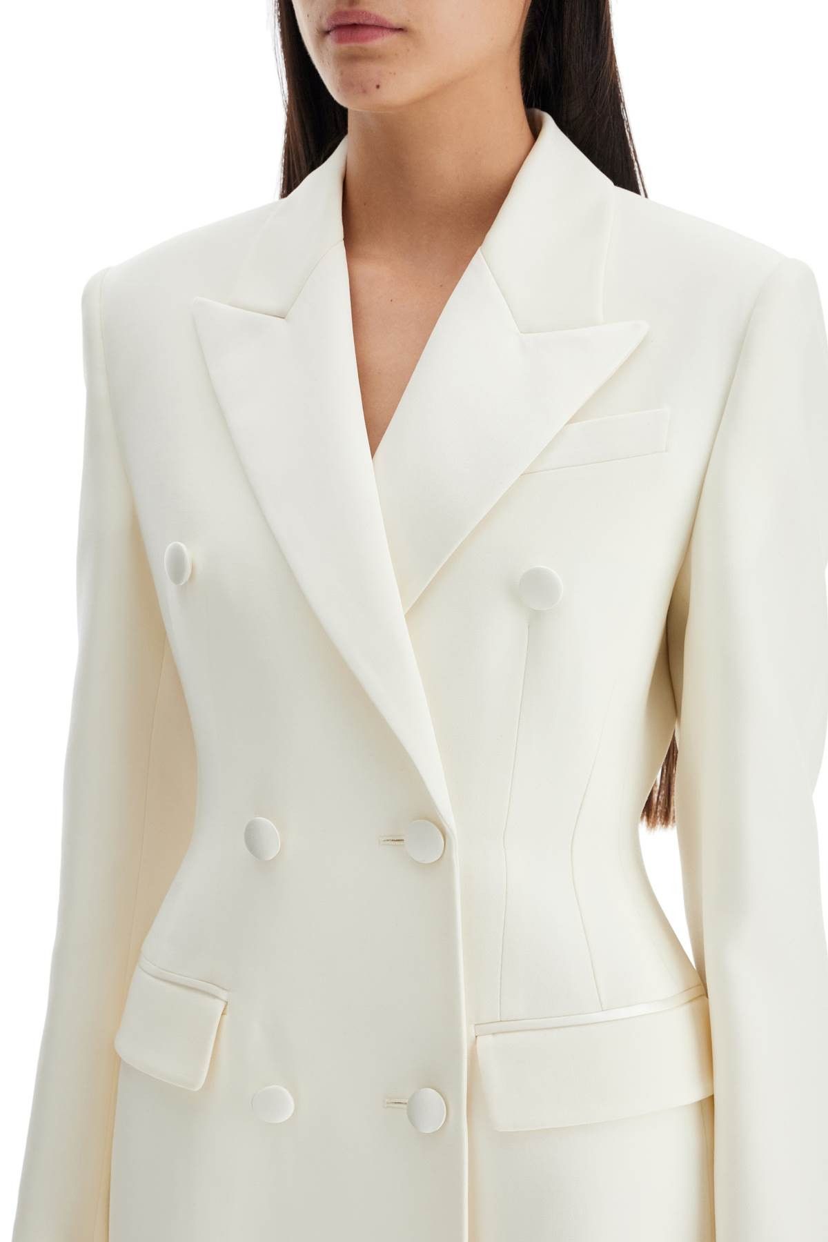 Versace VERSACE Long Hourglass-Shaped Smoking Jacket Size S / US 4 / IT 40 - 4 Thumbnail