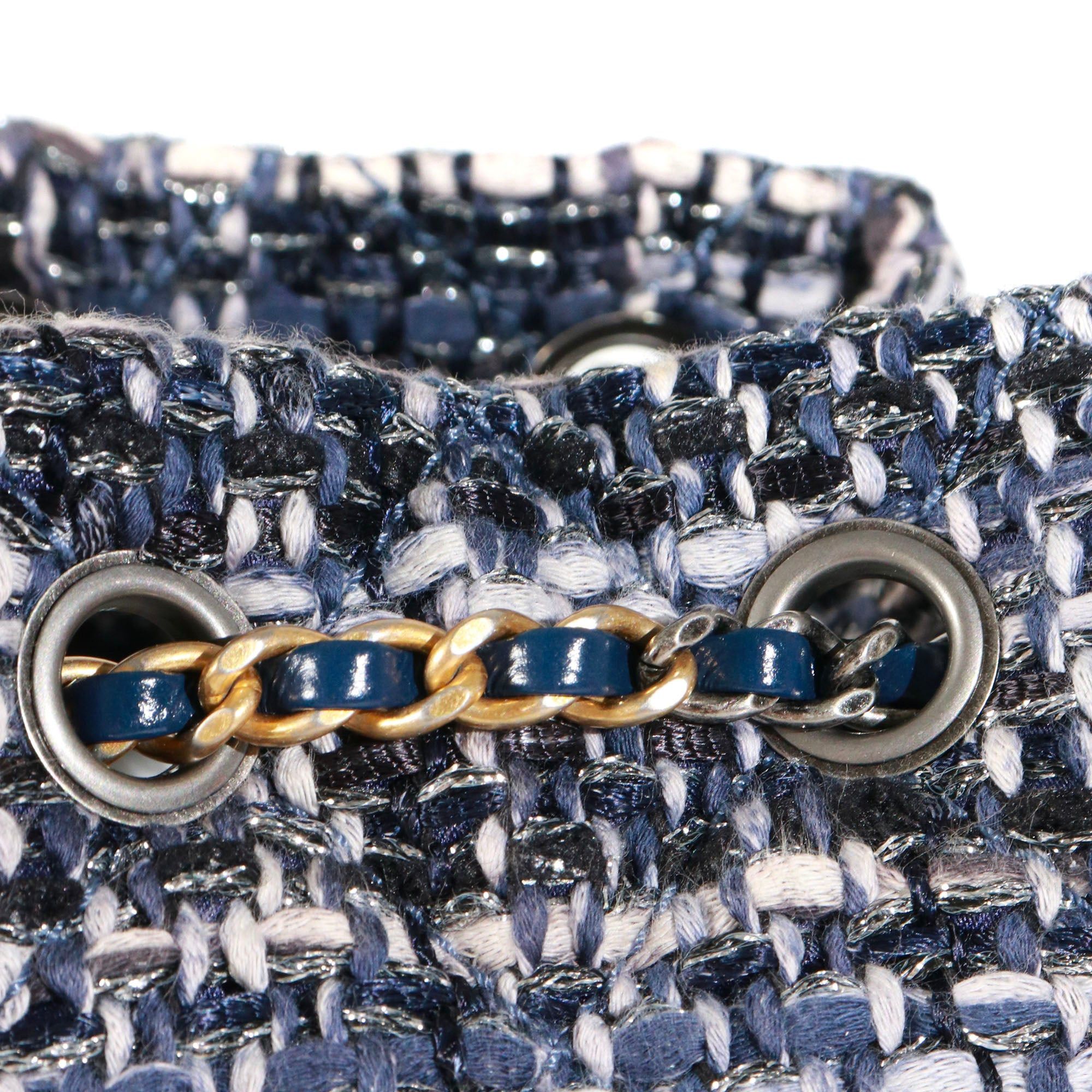 Chanel CHANEL - Gabrielle Chanel backpack in navy blue tweed Size ONE SIZE - 6 Thumbnail