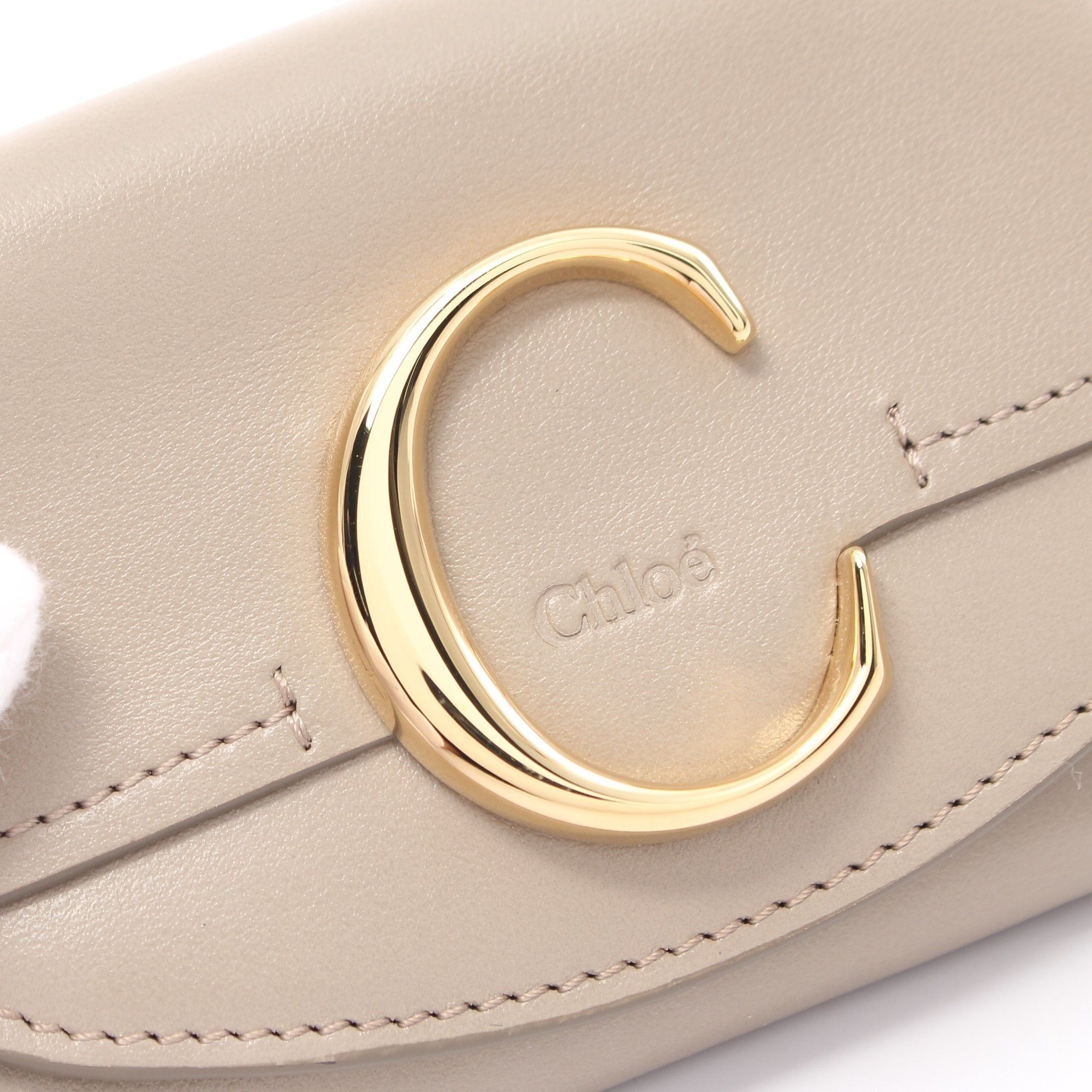 Chloe Chloe Chloe C Croesie Trifold Wallet Compact Leather Gray Beige Size ONE SIZE - 6 Thumbnail