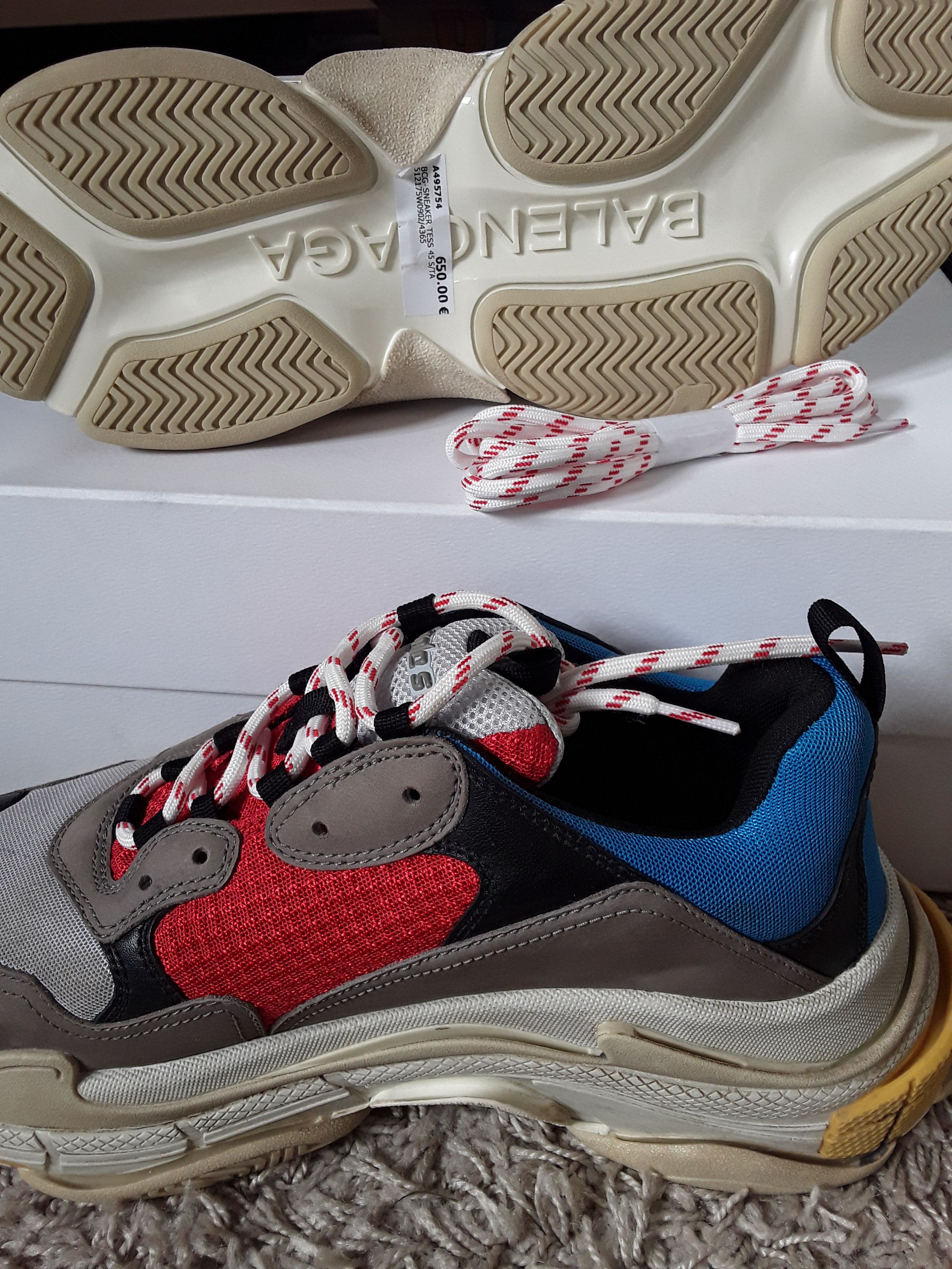 Balenciaga triple s bleu rouge hot sale