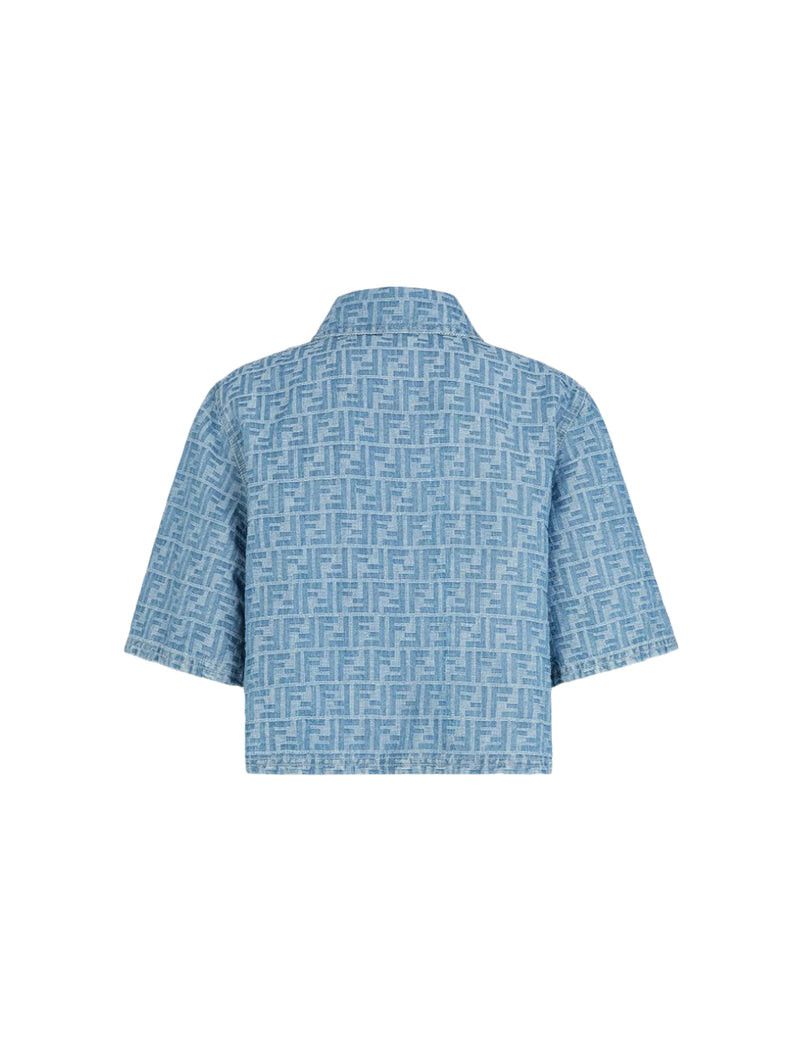 Fendi DENIM JACKET WITH FF PRINT IN LIGHT BLUE Size S / US 4 / IT 40 - 2 Thumbnail