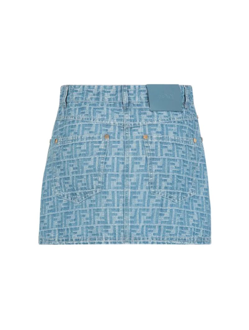 Fendi LIGHT BLUE FF DENIM SKIRT Size 27" / US 4 / IT 40 - 2 Thumbnail