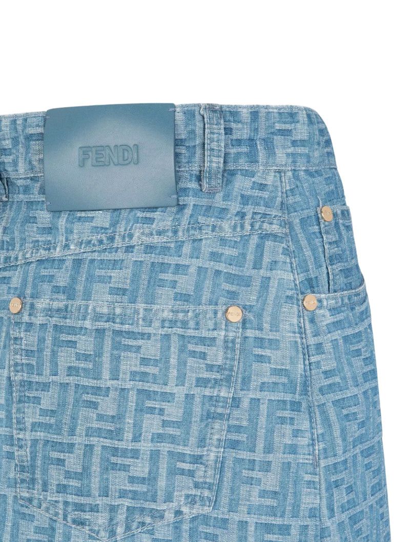Fendi LIGHT BLUE FF DENIM SKIRT Size 27" / US 4 / IT 40 - 3 Thumbnail
