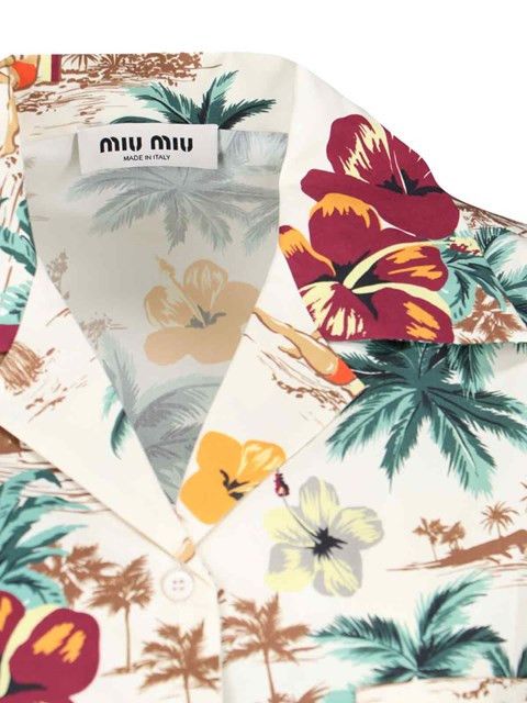 Miu Miu PRINTED CROP SHIRT Size XS / US 0-2 / IT 36-38 - 4 Thumbnail