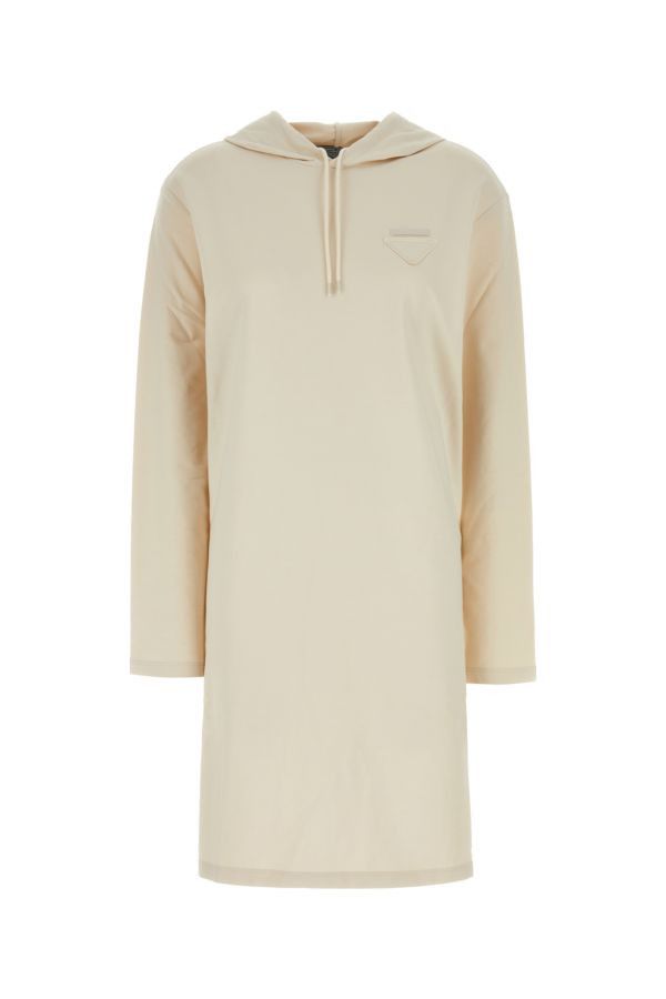 Prada Cream Stretch Cotton Sweatshirt Dress Size XS / US 0-2 / IT 36-38 - 3 Thumbnail