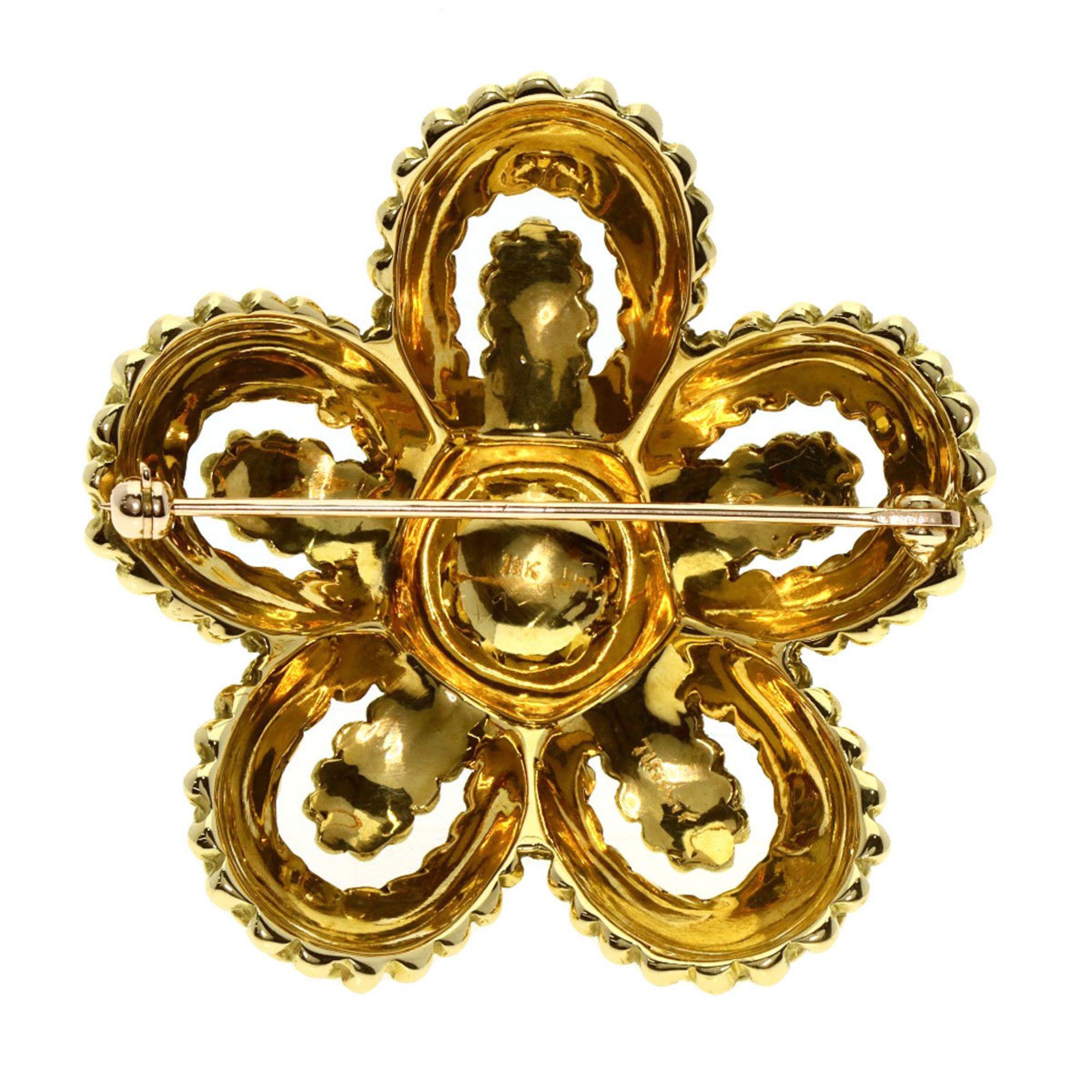 Tiffany & Co. Tiffany Flower Motif Brooch K18 Yellow Gold for Women ...