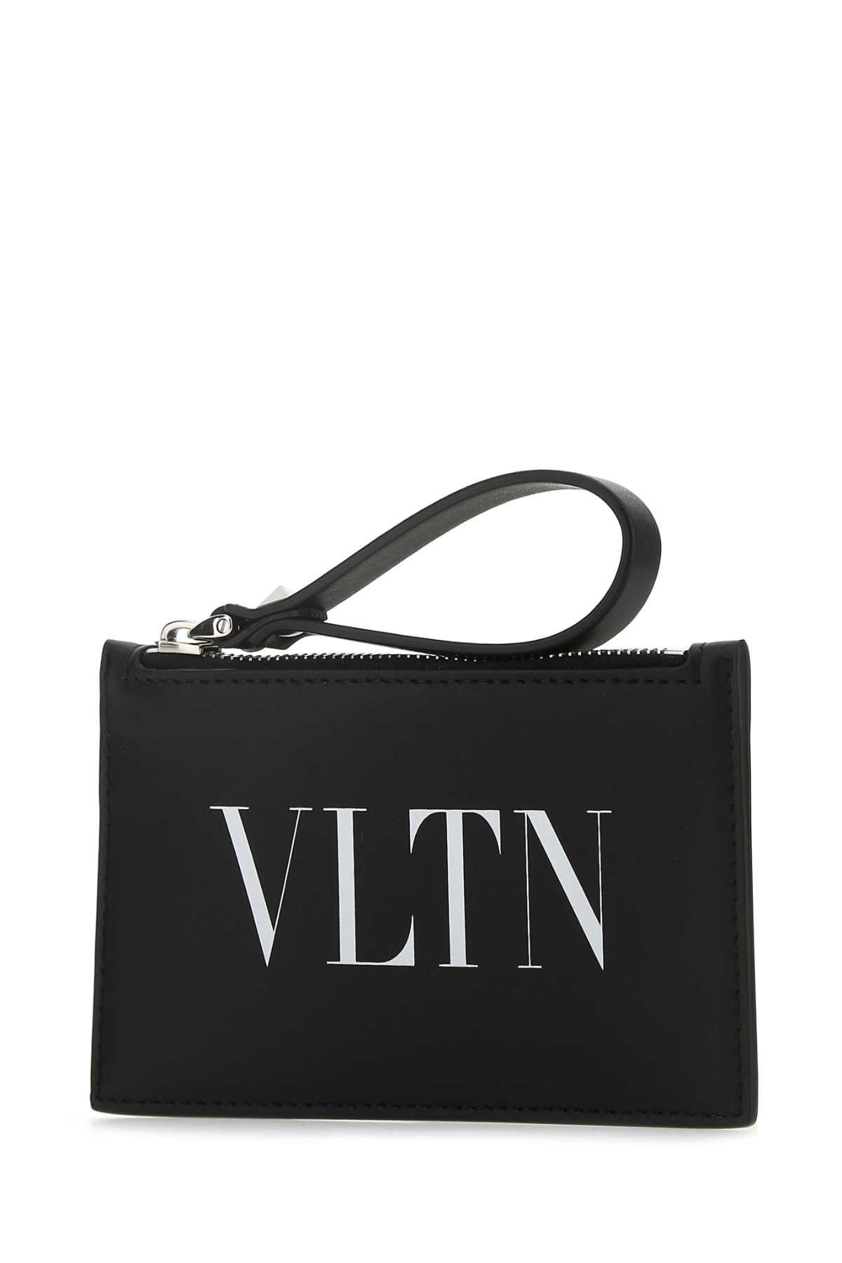 Valentino Black Leather Card Holder Size ONE SIZE - 2 Thumbnail