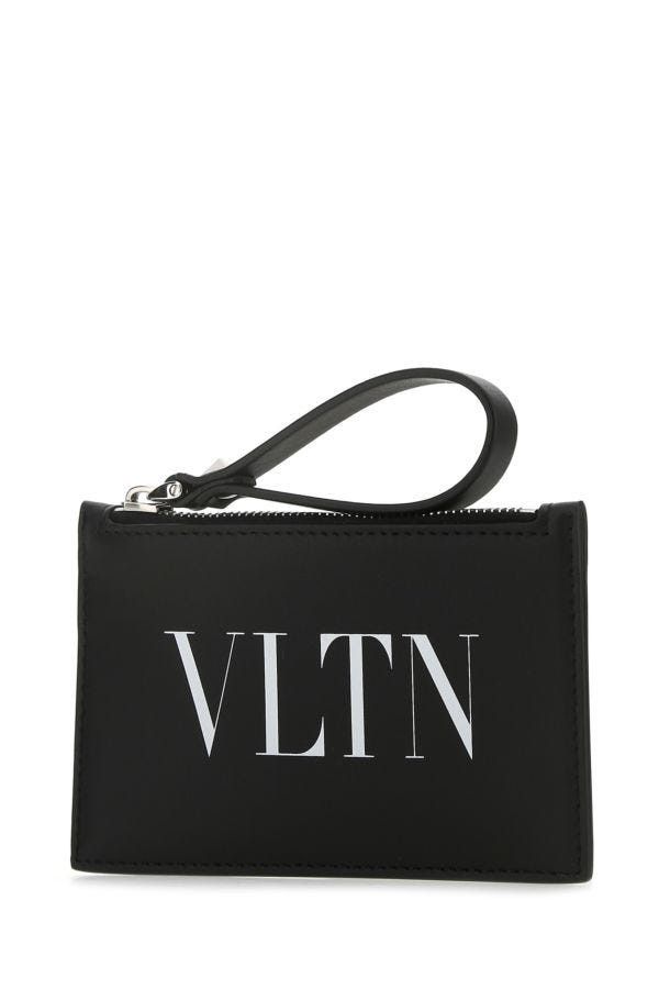 Valentino Black Leather Card Holder Size ONE SIZE - 4 Thumbnail
