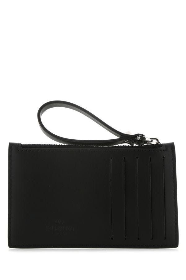 Valentino Black Leather Card Holder Size ONE SIZE - 5 Thumbnail