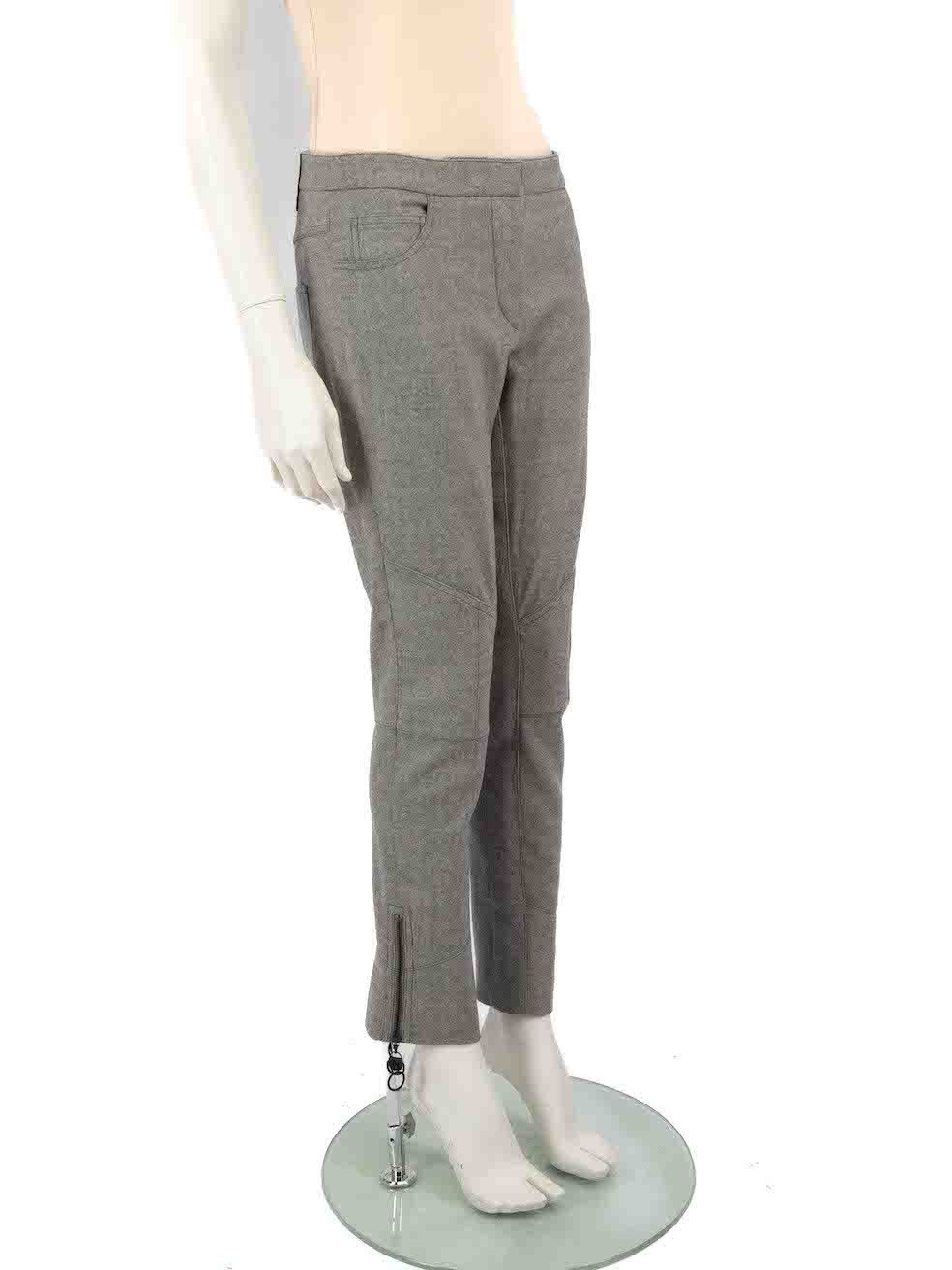 Louis Vuitton Grey Wool Zip Cuff Slim Trousers Size 27" / US 4 / IT 40 - 2 Thumbnail