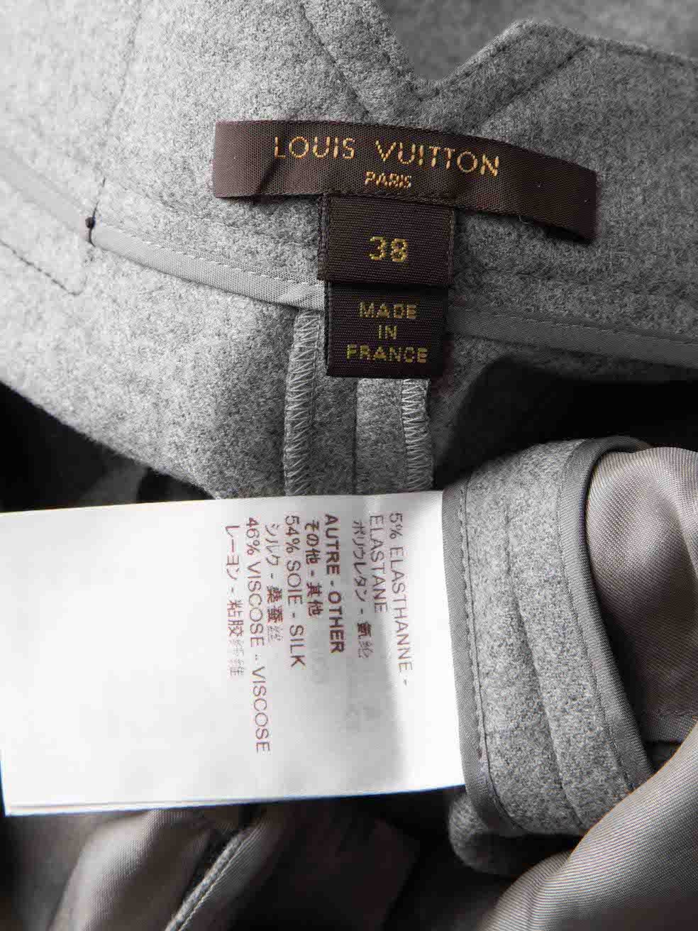 Louis Vuitton Grey Wool Zip Cuff Slim Trousers Size 27" / US 4 / IT 40 - 5 Thumbnail