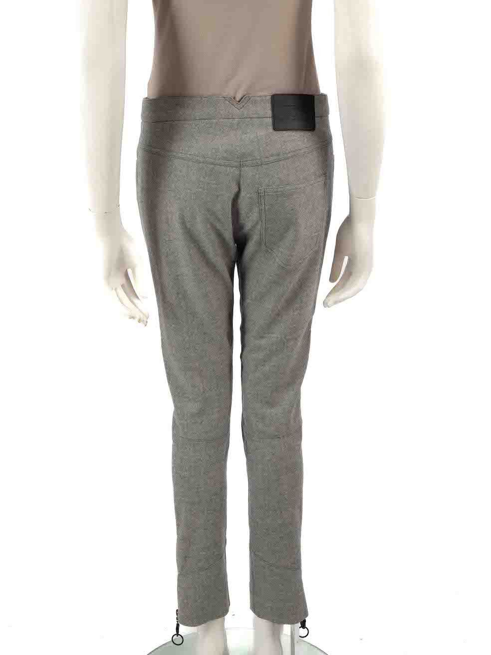 Louis Vuitton Grey Wool Zip Cuff Slim Trousers Size 27" / US 4 / IT 40 - 3 Thumbnail
