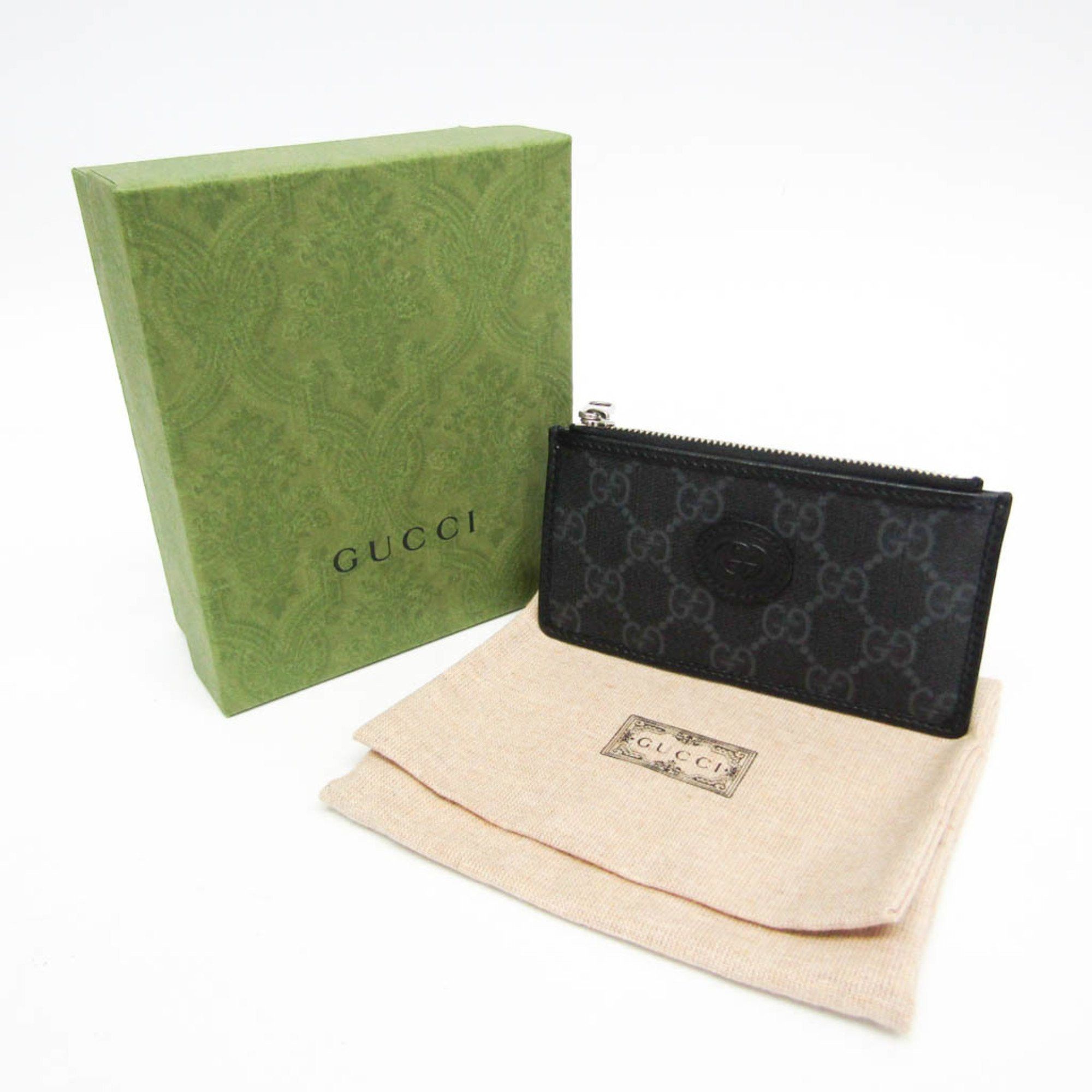 Gucci Gucci Interlocking G 697717 Leather GG Supreme Card Case Black Size ONE SIZE - 9 Thumbnail