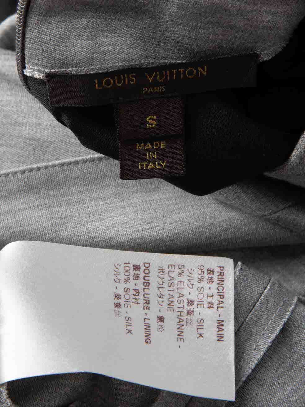 Louis Vuitton Grey Silk Shoulder Padded Crop Top Size S / US 4 / IT 40 - 7 Thumbnail